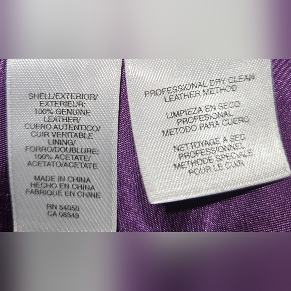 JONES NEW YORK Leather Moto Jacket Purple Sz XL - Picture 11 of 11
